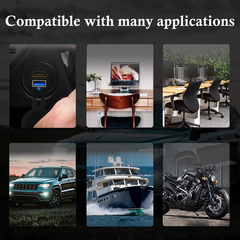 BATIGE USB 3.0 HDMI Car Mount Flush USB Port Cable, Alloy Shell HDMI USB3.0 Dash Panel Extension Cable with LED Indicator for Car Boat Motorcycle ...