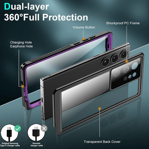 SPIDERCASE Designed fo Galaxy S23 Ultra Case Waterproof,Built-in Screen Protector Full Protection Heavy Duty Shockproof Anti-Scratched Rugged Case...