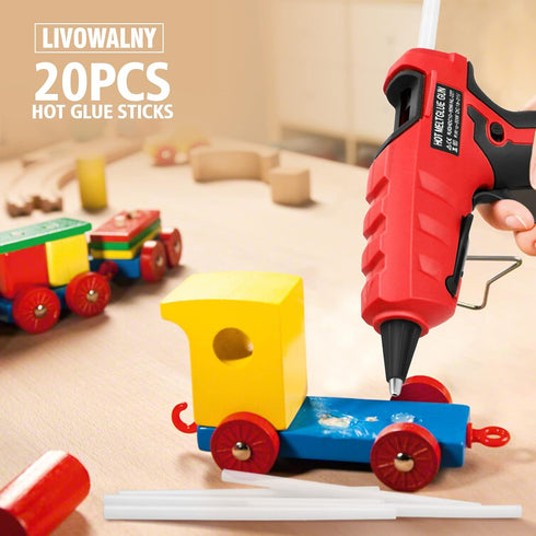 LIVOWALNY Mini Hot Glue Gun Sticks, 20 PCS 5.9" Length 0.27" Diameter Hot Melt Glue Gun Sticks, Hot Glue Adhesive - Compatible with Most Glue Guns...