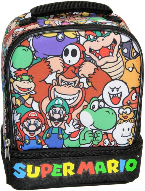 AI ACCESSORY INNOVATIONS Super Mario Lunch Box Soft Kit Dual Compartment Insulated Cooler Characters...
