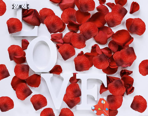 Attmu 3200 Pcs Artificial Rose Petals for Romantic Night, Fake Rose Flower Petals for Wedding, Party, Valentines Day Decorations for The Home (Dar...