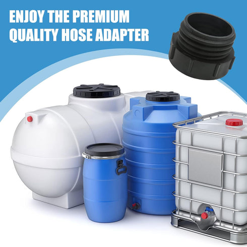 275 330 Gn IBC Tote Tank Food Grade Drain Adapter 2" BSP Female x S60x6 2" Male Buttress, IBC Tote Fittings Tank Water Tank Connector for DN50 BSP...