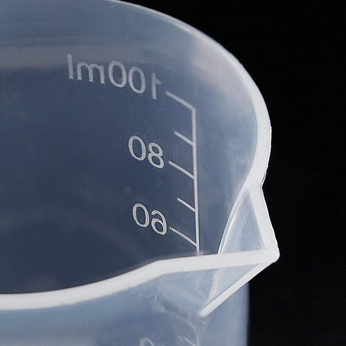 100ml/3.4oz Plastic Graduated Beaker (3 Pack), Transparent PP Measuring Cup Mixing Cup for Kitchen Lab...