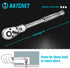 DURATECH 1/4" Drive Flex-Head Ratchet, 72-Tooth Ratchet Wrench, Quick-release, Reversible Switch, Full-Polished Chrome Plating, Alloy Steel...