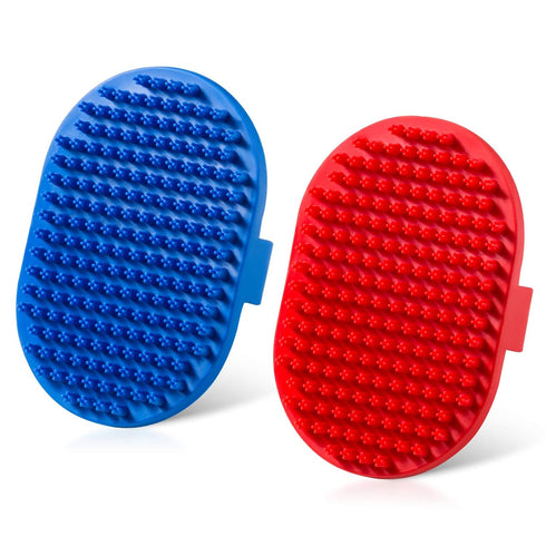 Dog Bath Brush, Rubber Pet Shampoo Brush with Silicone Bristles for Massaging Grooming, Removing Short Haired Dogs Cats Shedding, Tangles and Dead...