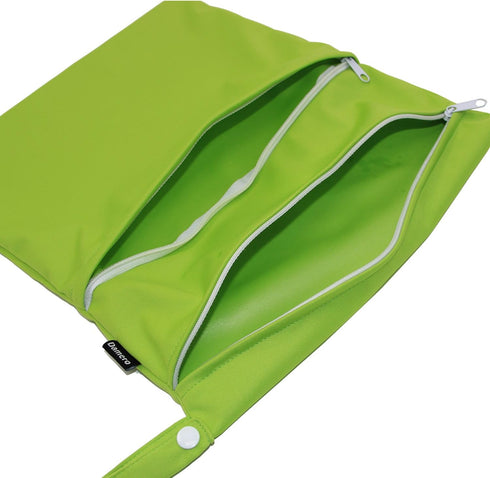 Damero 2 Pack Travel Wet Dry Bag Organizer with 2 Pockets and Handle for Cloth Diaper, Baby Clothes, Pumping Parts, Swimsuit and More, Cute and Sp...