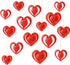 15 Pieces Valentine's Day 3D Heart Hanging Decorations Red Hearts Hanging Ornaments with Red Ribbons Party Supplies for Indoor Outdoor Bridal Show...