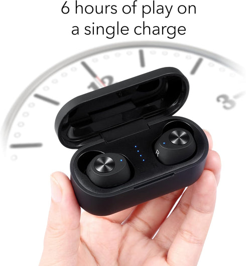 Dartwood Wireless Earbuds - True Wireless Bluetooth Earbuds with Touch Controls and Charging Case (Black)...
