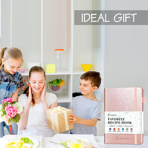 JUBTIC Blank Recipe Book to Write in Your Own Recipes, Personal Cook Book to Write in and Hardcover Recipe Notebook with 2 colorful stickers for F...