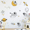 ROFARSO Wall Stickers Astronaut Planet Outer Space Stars DIY Vinyl Removable Large Wall Decals Art Decorations Decor for Kids Boys Bedroom Living ...