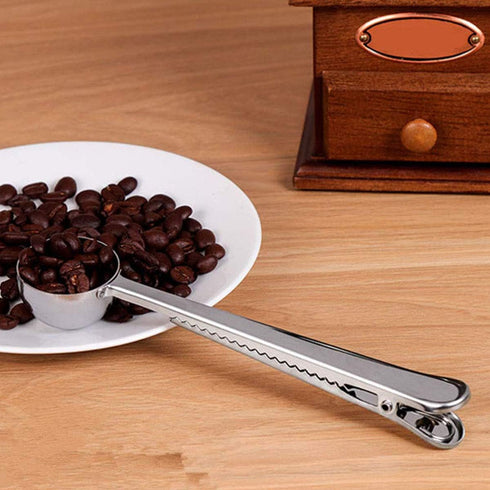 10 PCS Scoop with Clip,2-in-1 Stainless Steel Coffee Scoop and Bag Clip for Measuring Coffee, Tea?Protein Powder, Instant Drinks...
