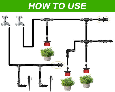 50 Pieces 1/4" Drip Tubing Fittings End Plug, 1/4 Inch Drip Irrigation Barbed End Closure for Home Garden Sprinkler Systems...