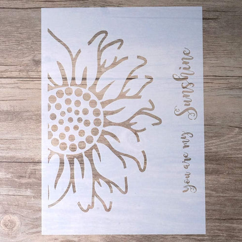 DIY Decorative Sunflower Stencil Template for Painting on Walls Furniture Crafts (A4 Size)...