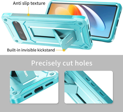 URBANITE for Google Pixel 7 Case, Military Grade Rugged Shockproof Protective Cover with Screen Protector and Kickstand (Sky Blue)...