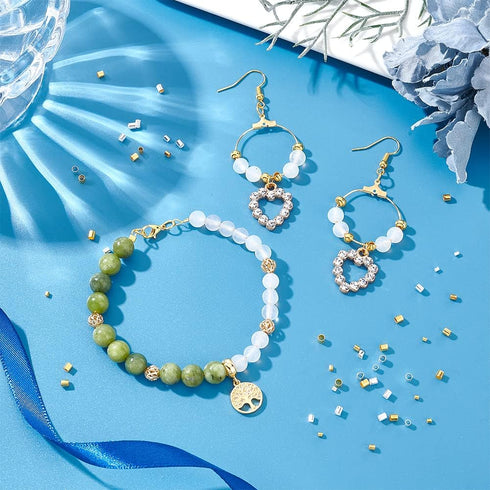 PH PandaHall Crimp Tube Beads, 3000 Pcs 1.5mm 2mm 2.5mm Brass Tube Crimp End Spacer Beads Cord End Caps Loose Stopper Bead for Earring Necklace Pe...
