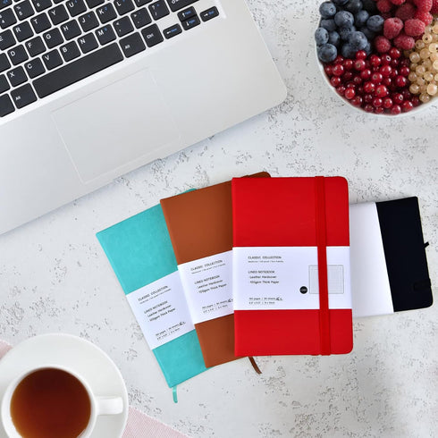 6 Pack Pocket Notebooks Small Journal Notebooks Mini College Ruled Notepad Leather Hardcover Lined Journals for Office Home School Business, 3.5" ...