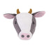 NoJo Plush Fleece Grey & White Cow Head Wall Decor, Charcoal, White, Peach...