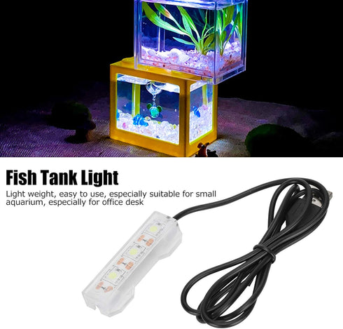 Mini Led Aquarium Light, Small Aquarium Water Plant Light Desktop Fish Mini Decoration LED Lamp...