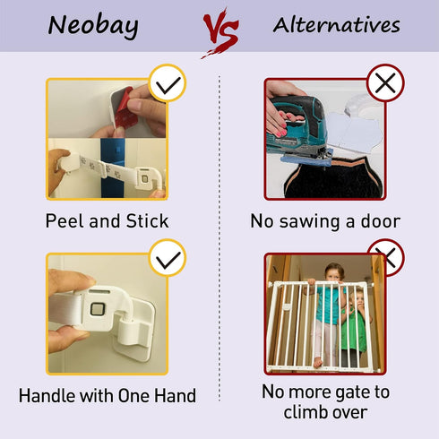 Child Proof Door Strap with Silicone Door Stopper. No Need for Baby-Gate. Keep Toddler Out and Let Cat in. Prevents Finger Pinch Injuries....