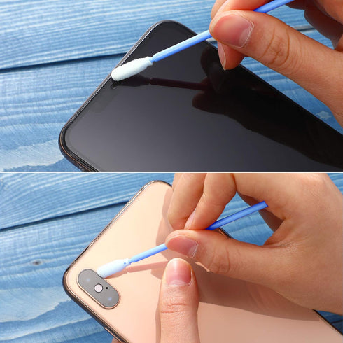 200 Pieces Foam Swab Cleaning Swab Foam Tips Sponge Stick for Inkjet Printer Print Head Camera Optical Lens Optical Equipment (Blue)...