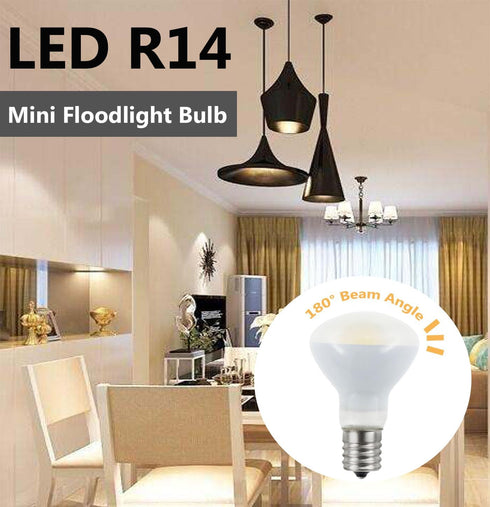 E17 R14 LED Bulb, 4W (40W Equivalent) Mini Reflector Floodlight Light Bulb, E17 Intermediate Base, Soft White 3000K, 400 Lumens, Non-Dimmable, Pac...