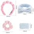 6Pcs Spa Headband for Washing Face with Wristband Towe, Skincare Makeup Puffy Cloud Headbands Soft Sponge Absorbs Water for Shower (Pink and Blue)...