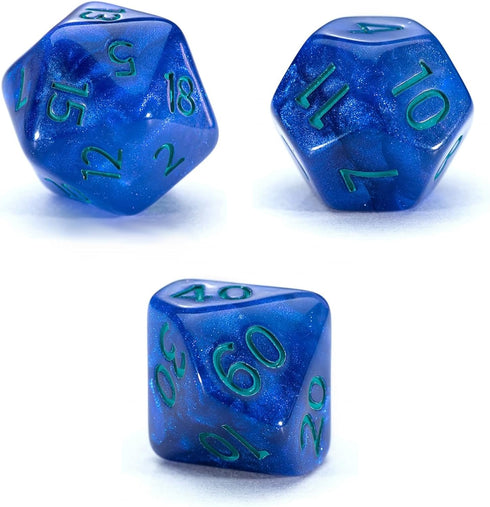 Gake Keeper Games & Dice: Sui Generis Dice - Astral Dragon - Indigo - 7 pc Resin Dice Set, Holographic Glitter, 4 Layers, Role Playing Games Acces...