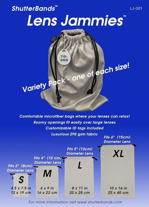 Lens Jammies Microfiber Drawstring Bags (Variety Pack)...