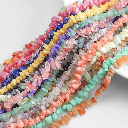 Crystal Stone Necklaces for Women Girls Natural Seed Bead Gemstone Chakra Necklaces Colorful Crystal Healing Chip Choker for Women Jewelry...