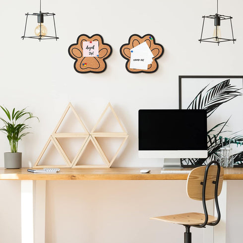 Decorative Cork Bulletin Board for Walls Memo Bulletin Pin Board Dog Paw Shape Bulletin Cork Board for Office Home Kitchen (2 Pieces)...