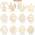 Wooden Eggs 48 Pieces Easter Crafts Wooden Ornaments Unfinished Crafts Hanging Embellishments for Party Supplies DIY Decor Valentines Day Cards fo...