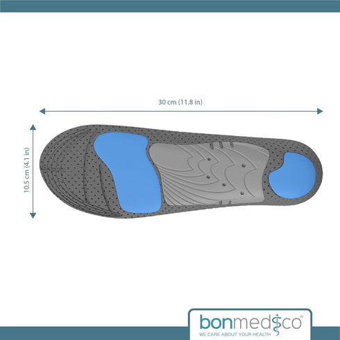bonmedico High Performance Gel Insoles for Sports & Leisure, Shock Absorbing Insoles for Ideal Cushioning Support for Foot & Joint Problems, Shoe ...