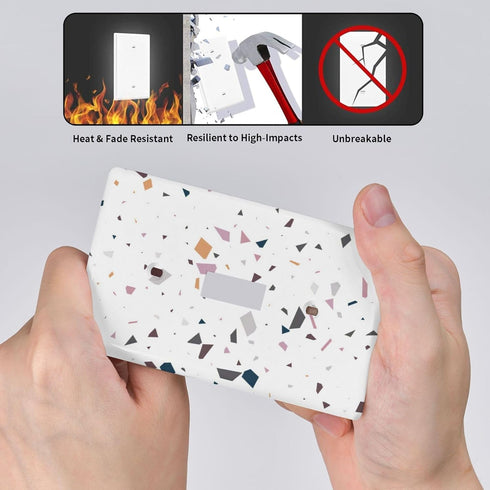 Terrazzo Single Toggle Light Switch Plate Decorative Electrical Wall Plates, 1 Gang Light Switch Cover Plate 2.75" X 4.5" For Kitchen Bedroom Home...