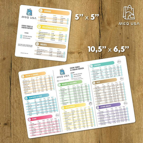 Instant Pot Magnetic Cheat Sheet Set - Pressure Cooker Quick Reference Guide Magnets - Clear and Easy Cooking Time and Liquid Ratio Instructions- ...