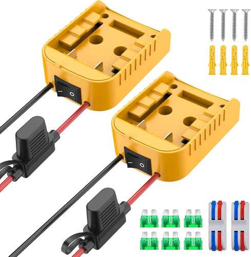 2 Packs Power Wheel Adapter for Dewalt 20V Battery, Power Wheels Battery Converter Kit with Switch & Fuse & Wire Terminals & 12 AWG Wire for DIY R...