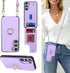 for Samsung Galaxy S22 Case with Card Holder and Strap for Women,Crossbody Lanyard,Ring Stand,Snap Clasp,Phone Wallet Cases 6.1 inch(Purple)......