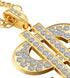 Gold Necklace Chain for Men with Dollar Sign, Bling Gold Plated Hip Hop Dollar Necklace Pendant Rhinestone Jewelry Punk Style...