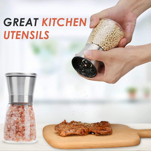 Original Stainless Steel Salt or Pepper Grinder - Top Spice Mill with Ceramic Blades, Brushed Stainless Steel and Adjustable Coarseness By Pepper ...