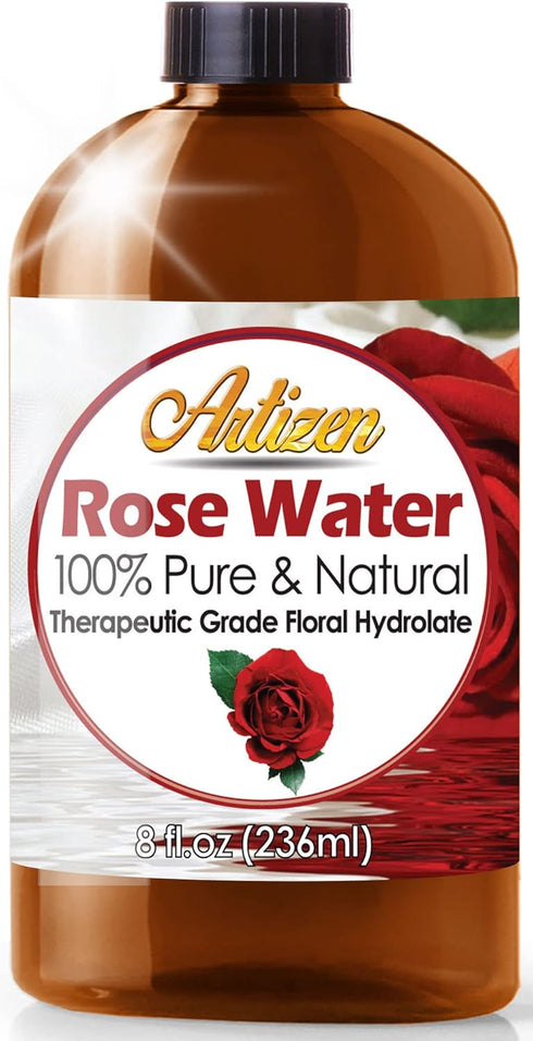 Artizen - Rosewater Essential Oil (100% Pure & Natural - UNDILUTED) Therapeutic Grade - Huge 8 Ounce Bottle - Perfect for Aromatherapy...