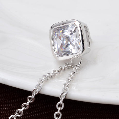 Silver Tone Crystal Rose Flower Brooches Pins with Chain Tassel Collar Lapel Pin Sweater Guard Clip Pin...