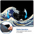 Mouse Pad, Japanese Sea Wave Design Mouse Pad, Washable Square Cloth Mousepad for Gaming Office Laptop, Non-Slip Rubber Computer Mouse Pads for Wi...