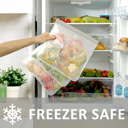 24 Pack Dishwasher Safe Reusable Bags Silicone, Leakproof Reusable Freezer Bags for Food Storage, Home Organization, Travel & Make-up, BPA-Free fo...