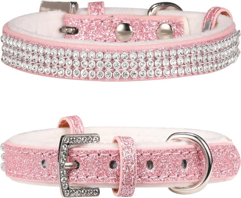 Dog Collar,Cat Collar,Sparkling Rhinestones Dog Collars Adjustable Pet Collars for Puppy Kitten Small Medium Dogs&Cats (XS, Pink)...