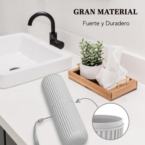 Travel Case for Toothbrush, Toothpaste and Makeup Brushes, Toothbrush holders travel. Portable Holder for Home, School, Camping and Bathroom(Grey)...