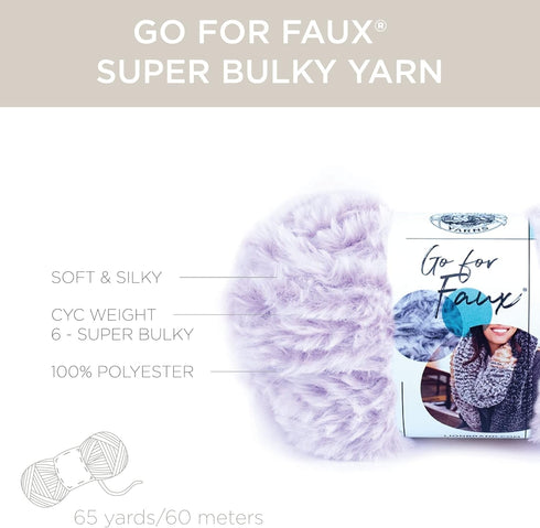 Lion Brand Yarn (1 Skein) Go for Faux Bulky Yarn, Bear, 195 Foot (Pack of 1)...