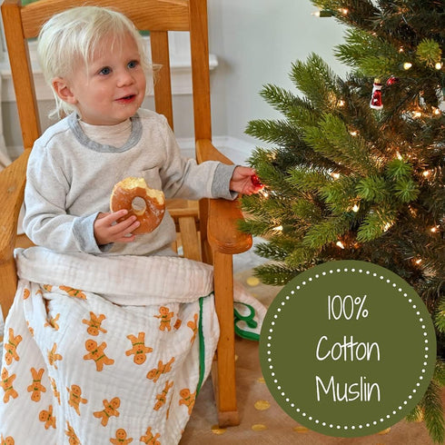 LollyBanks Muslin Baby Blanket, 100% Cotton Soft and Breathable Newborn Muslin Quilt, 47 x 47 Inches Toddler Blanket for Boys and Girls, 6 Layers ...