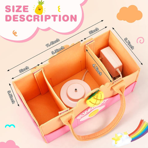 Portable Carrying Case Compatible with Toniebox Starter Set and Tonies Figurines,Travel Felt Cloth Musical Toy Folding Bag for Toniebox Accessorie...