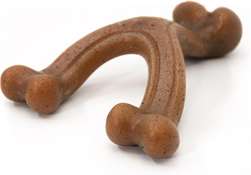 Nylabone Gourmet Style Strong Chew Wishbone Dog Chew Toy, Bacon Flavor, Small/Regular (1 Count)...