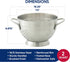 HIC Kitchen Pierced Colander, 18/8 Stainless Steel, 7.5-Inch Bowl, 2-Quart Capacity...