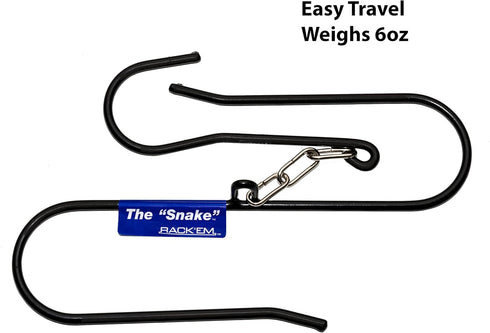 Rack'Em Wader Boot Hanger for Fishing Waders - Boots - Shoe Dryer - Footwear Storage Rack – The Snake 1 Pair Hanging Hook – Heavy Duty,Black...